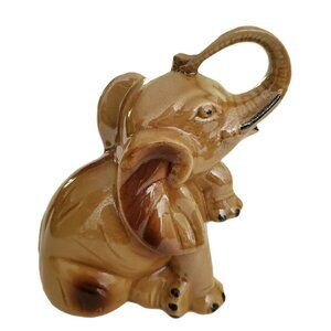 Ceramic Elephant with Trunk Up